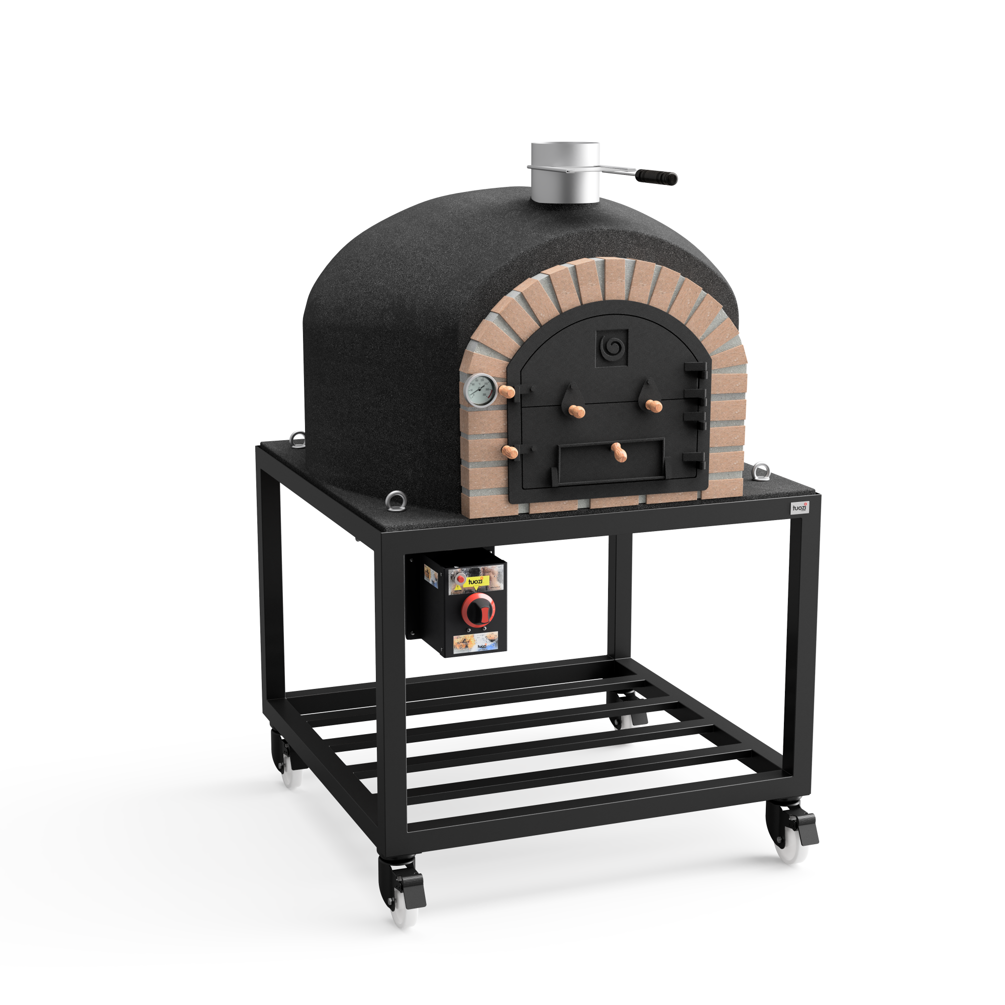 Horno de leña exterior de obra modelo vesuvius negro - 100x100x157cm