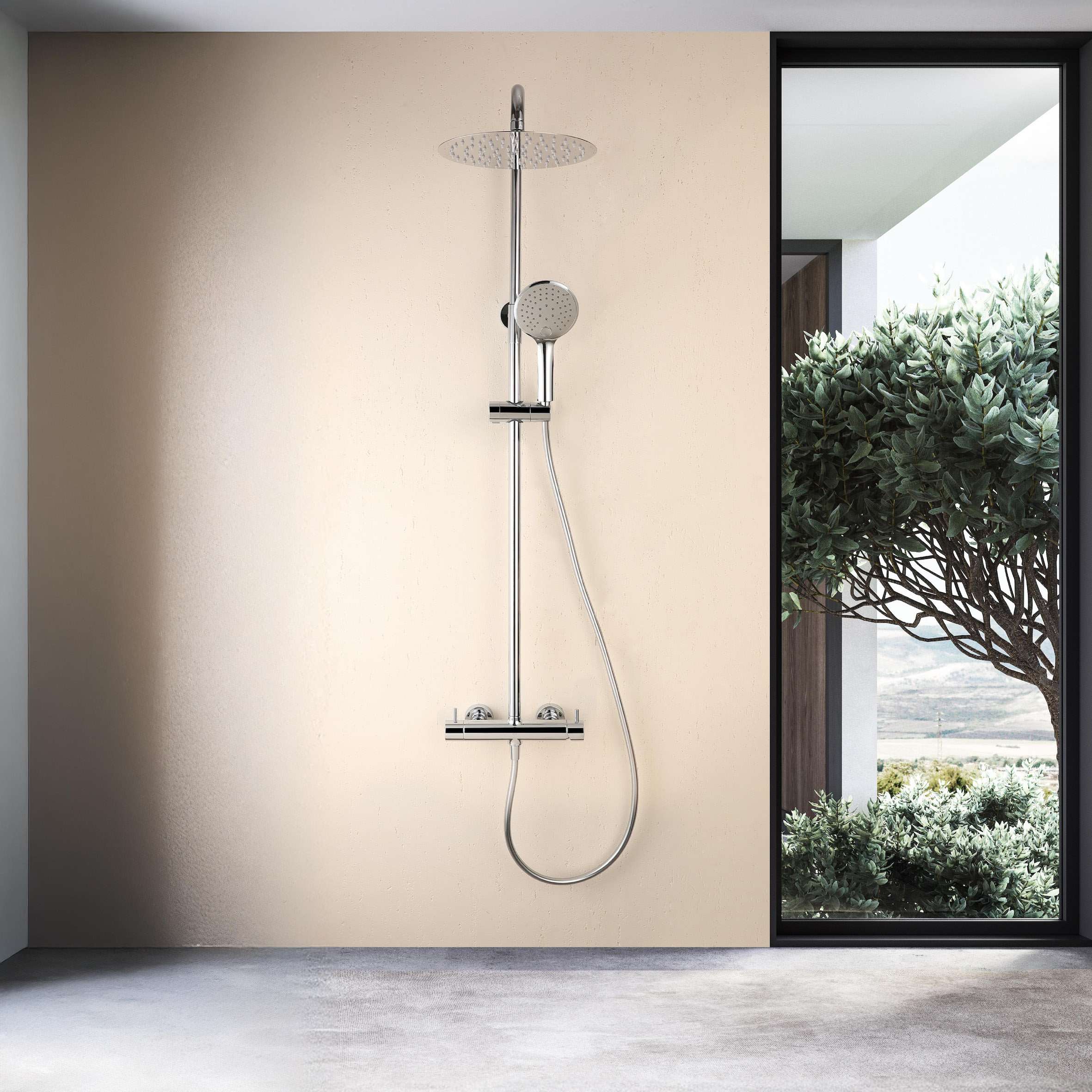 Columna de ducha monomando sky bath cromo serie promise