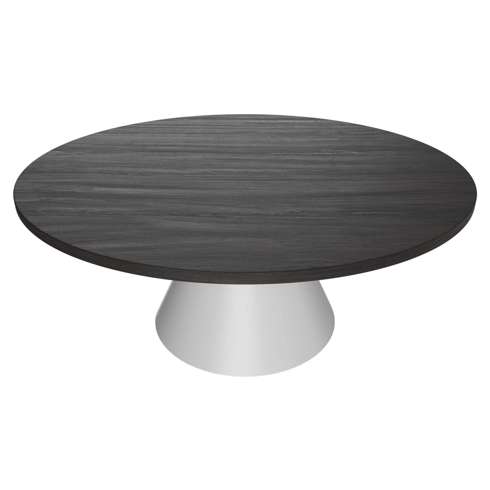 Artù white - mesa comedor ⌀120 cm madera laminada base de metal-negro