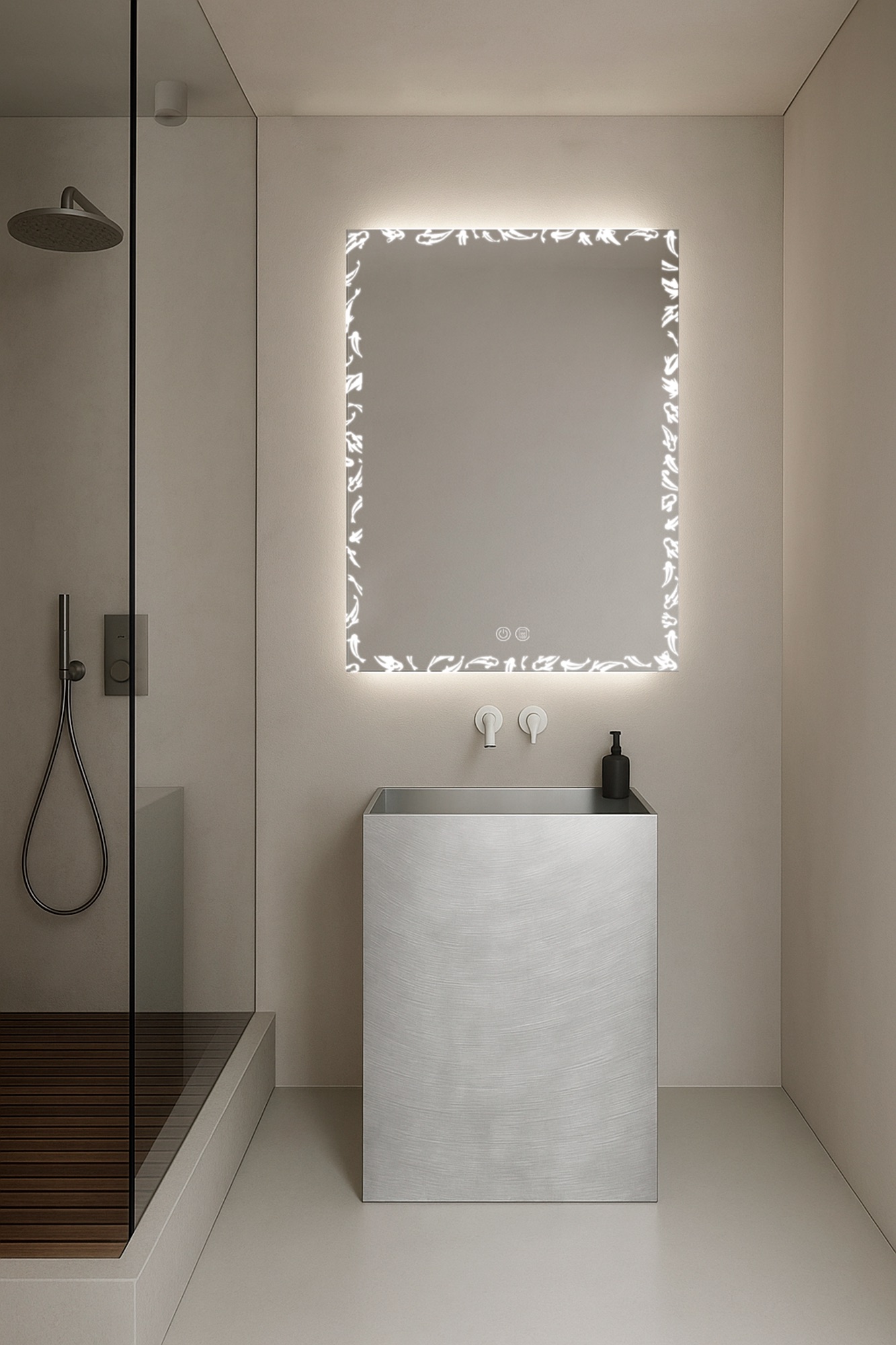 Espejo de baño koi plus 80 x 80, app y antivaho