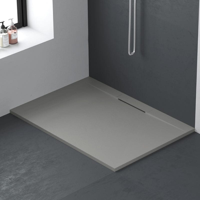 Plato de ducha resina lyra gris 70x200cm rejilla color