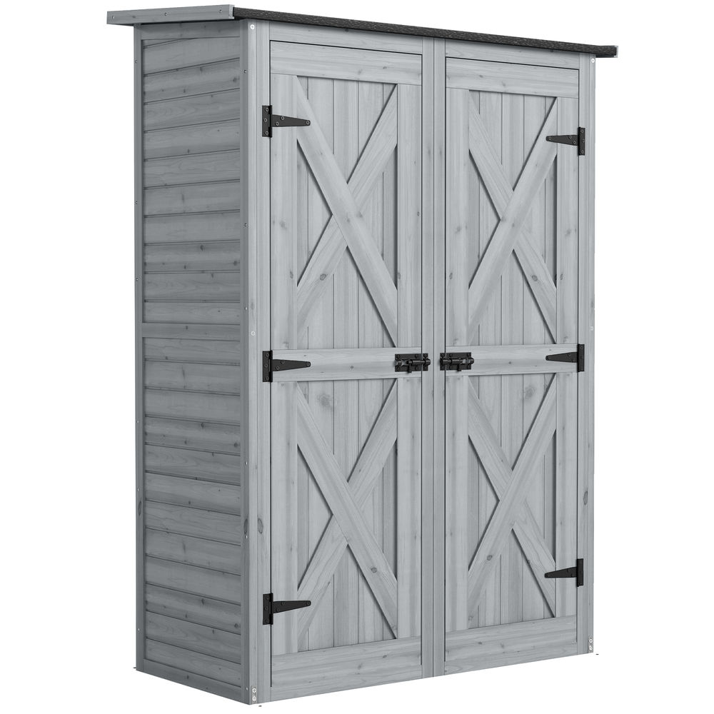Armario de jardín 115x53x156 cm madera de abeto 84H-713V00GY