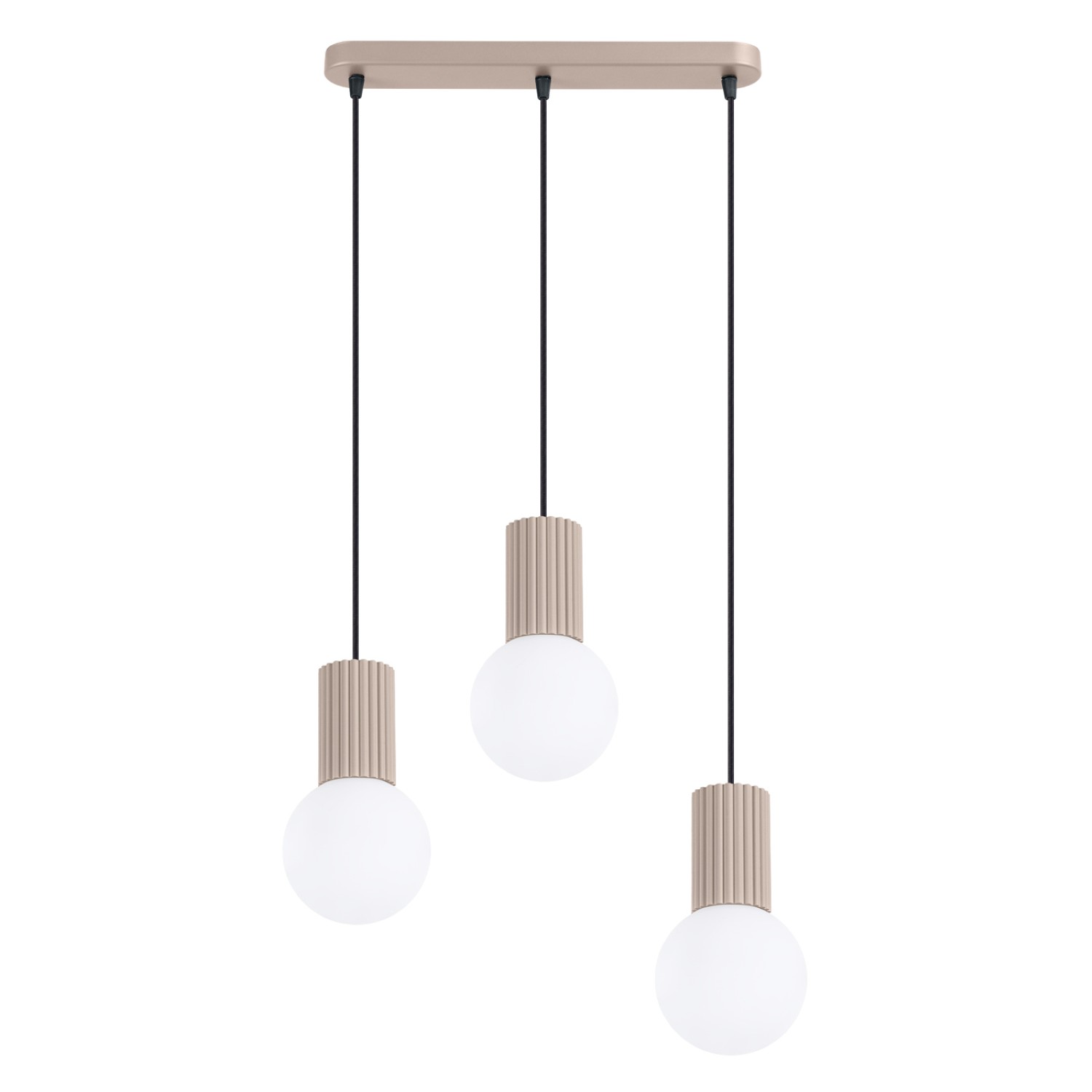 Lámparas colgantes halo 3 taupe aluminio/vidrio 40x120x6cm