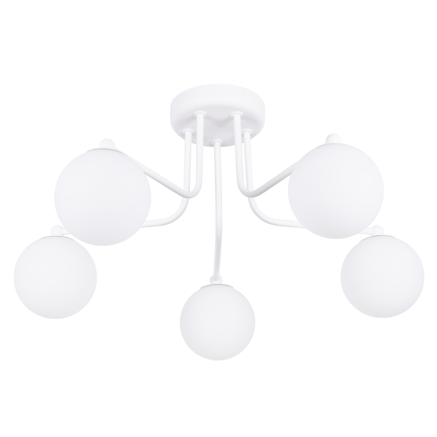 Lámpara de araña astral 5 blanco acero/vidrio 58x29x64cm