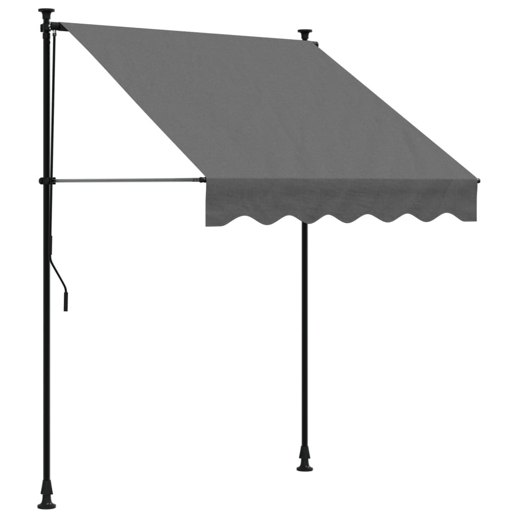 vidaXL toldo retráctil de tela y acero gris antracita 150x150 cm