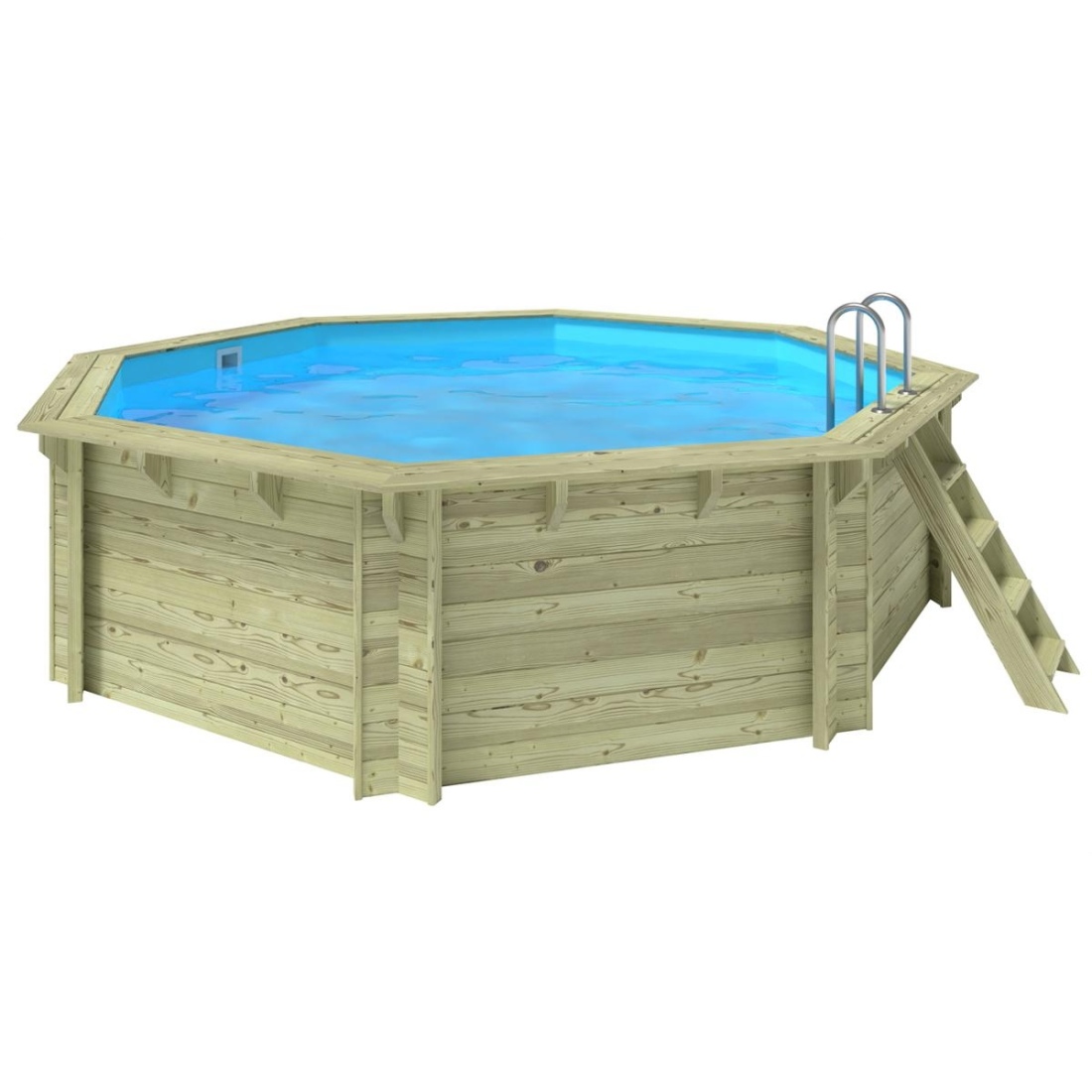 Piscina de madera verona 4.72x4.72 - h.1.2, azul, autoportante - sin solera