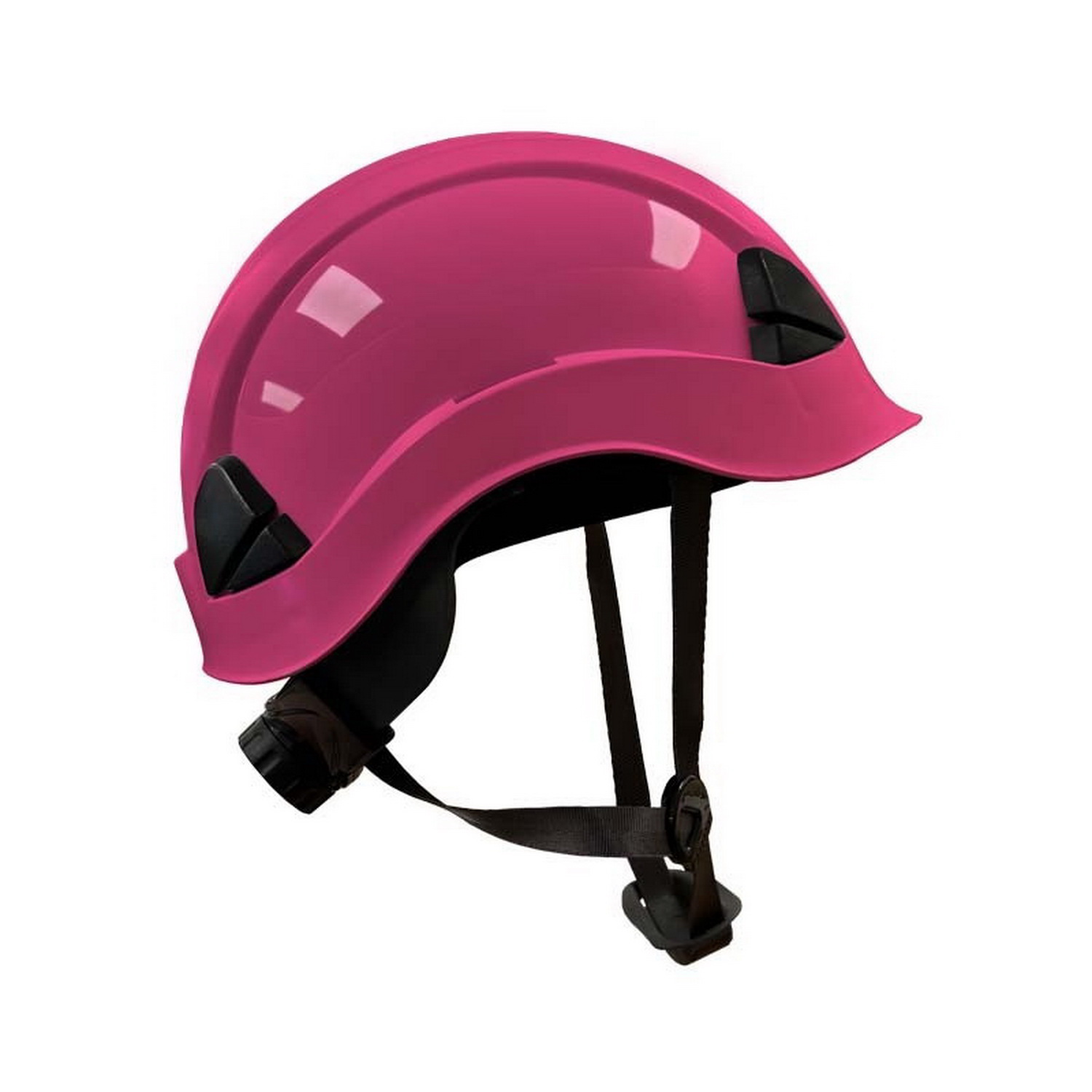 Casco rosa con barboquejo