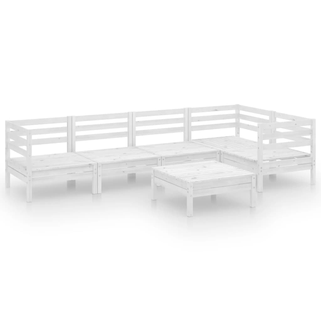 vidaXL juego de muebles de jardín 6 piezas madera maciza pino blanco