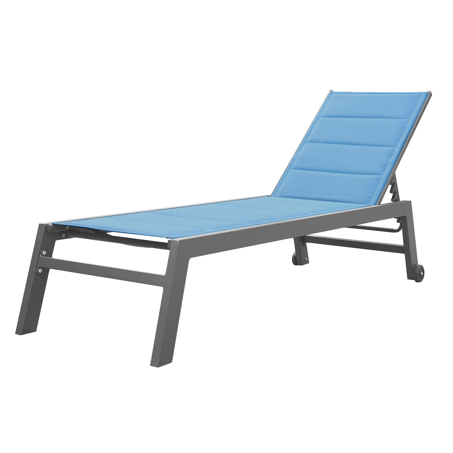 Tumbona barbados de textileno gris-azul aluminio antracita