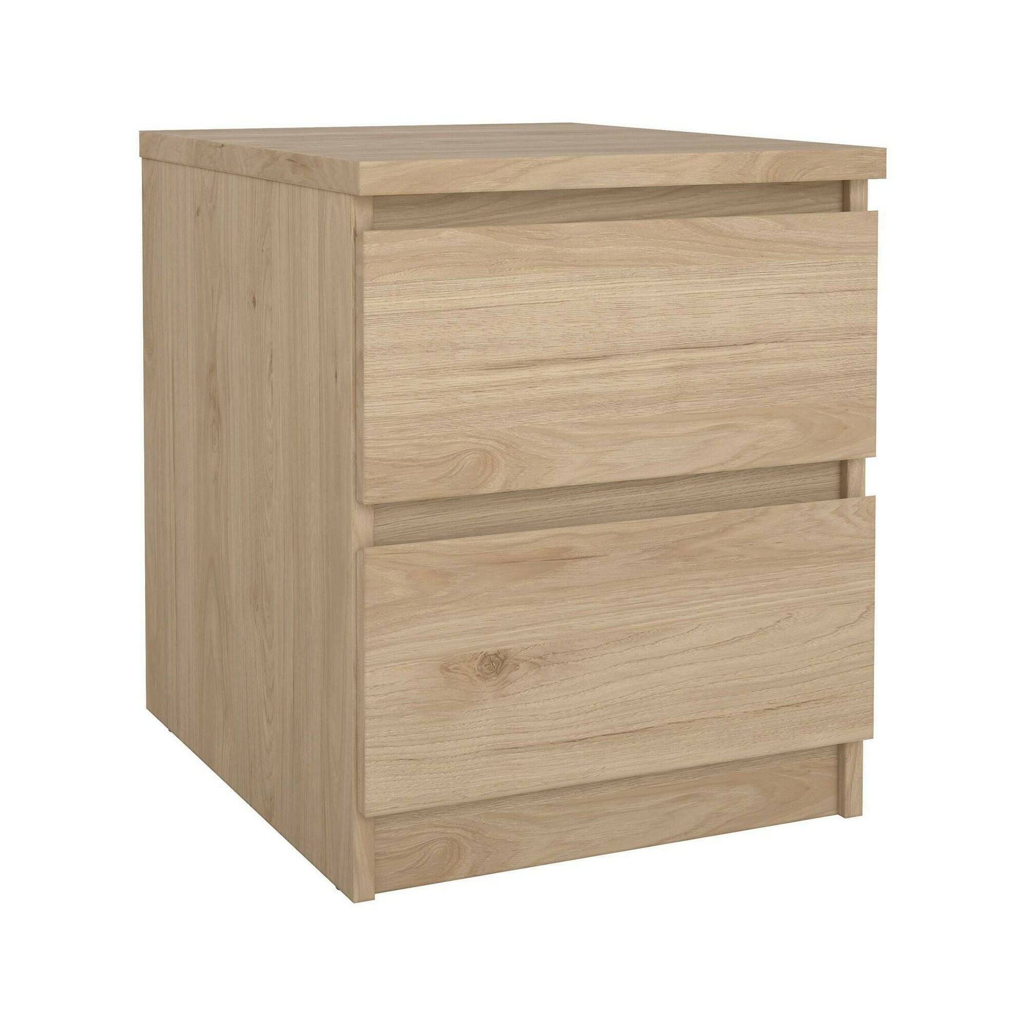 Comodín daiki, un estante, madera marrón roble 50x40x50h cm