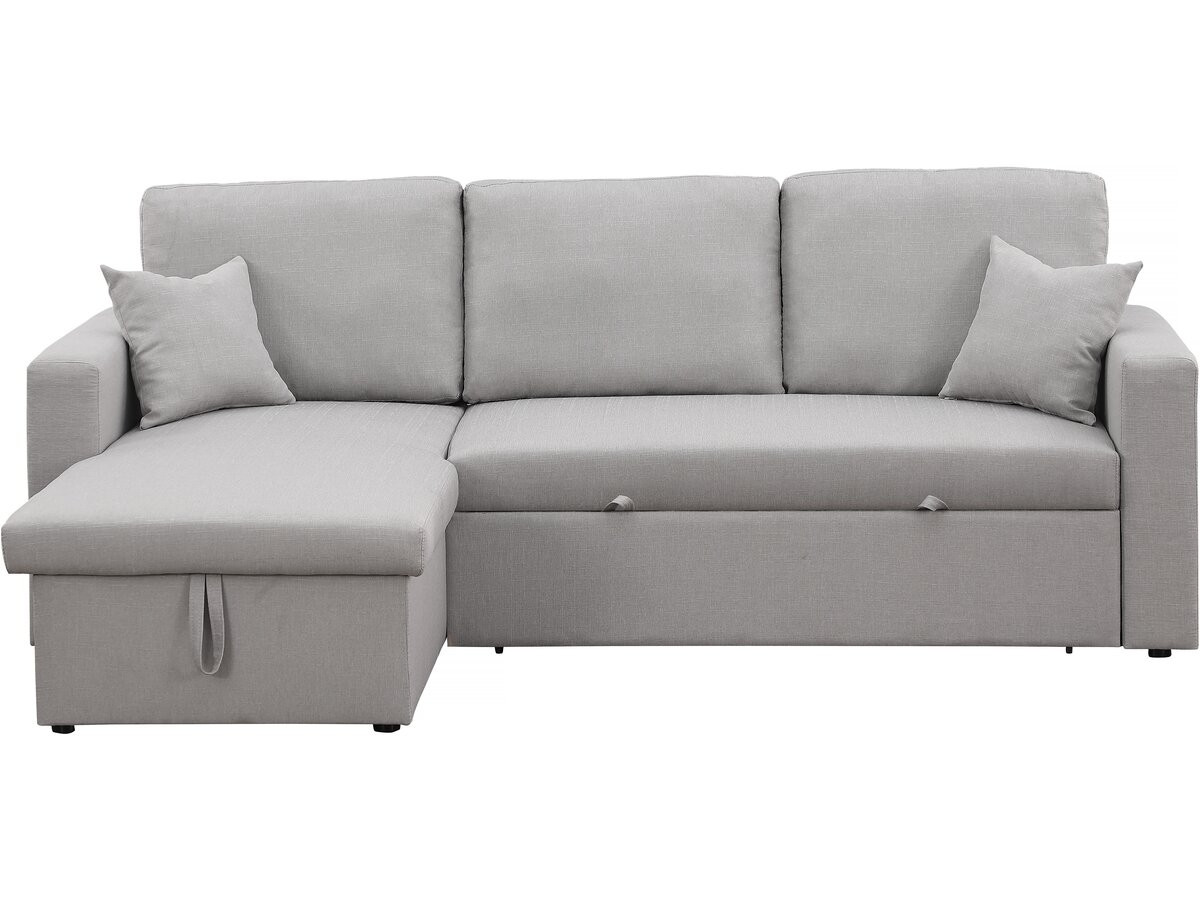 Sofá rinconera convertible/reversible "alain" con box - 3 plazas - gris cla