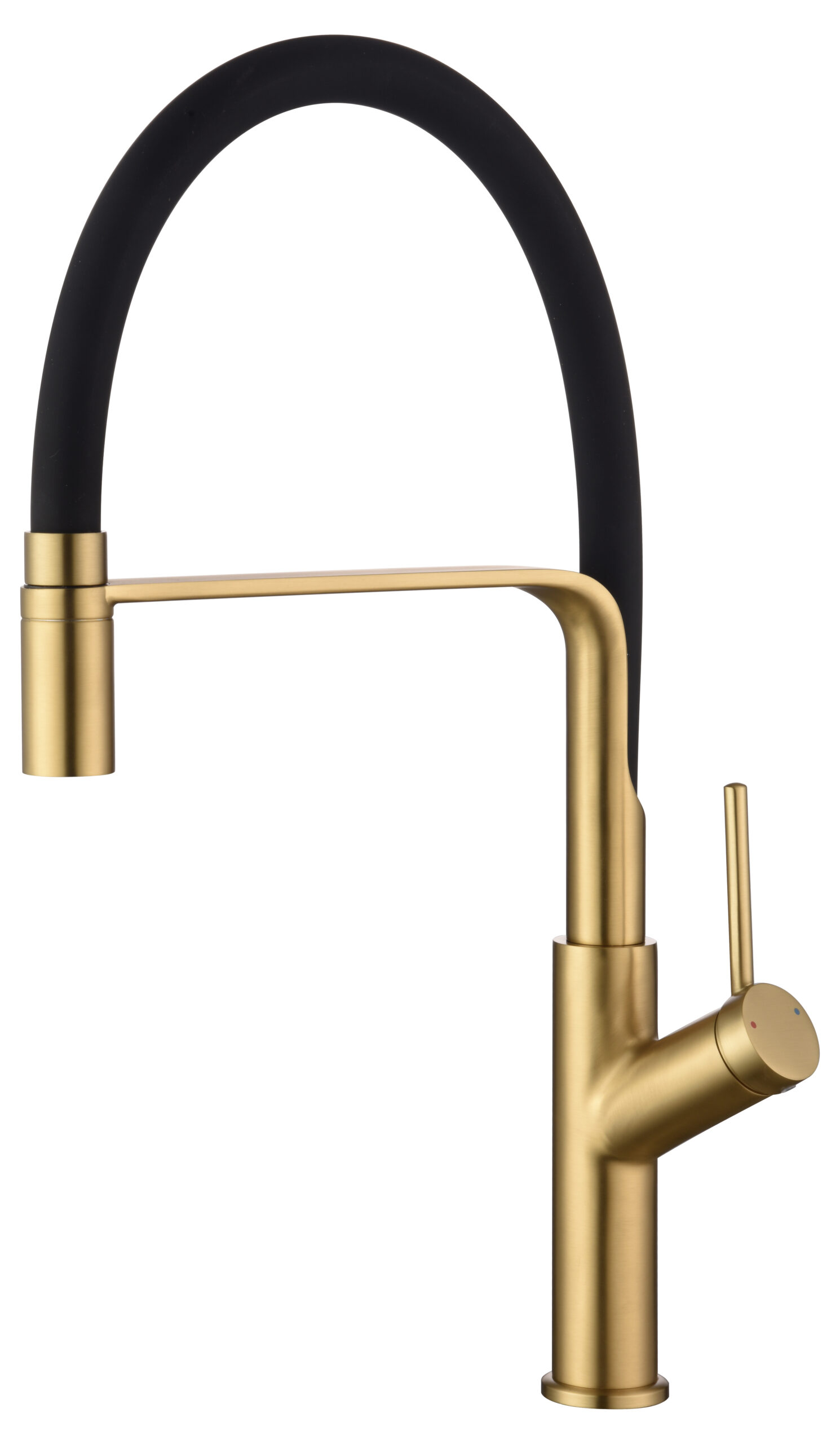 Grifo de cocina de fregadero flexible giratorio 360 oro cepillado