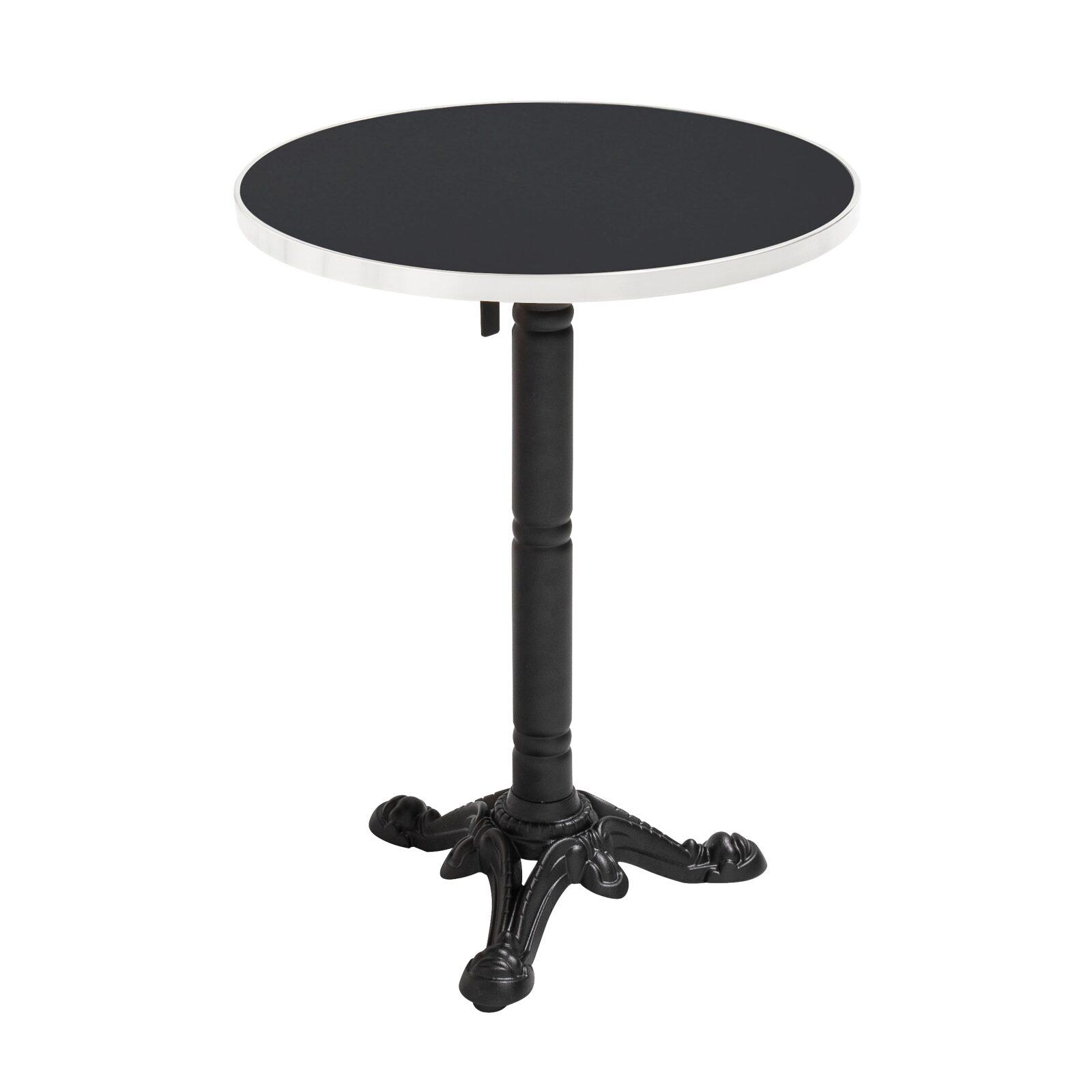 Mesa de comedor redonda 60 cm inclinable negro/plateado y pata negra