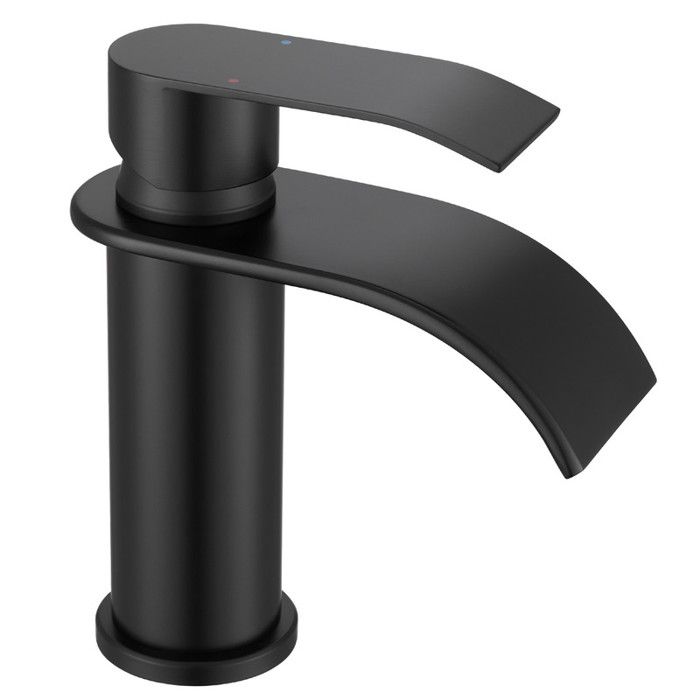Grifo de lavabo cascada - cecipa max - negro - inox - agua caliente y fría