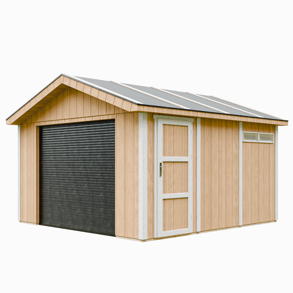 Garaje de calidad premium 13 m²- l378xl412 cm - m990b-harvest honey