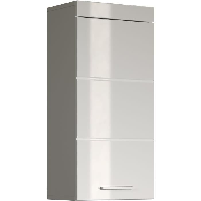 Mueble de baño almacenamiento alto - 1 puerta - blanco - l 37 x p 23 x h 77