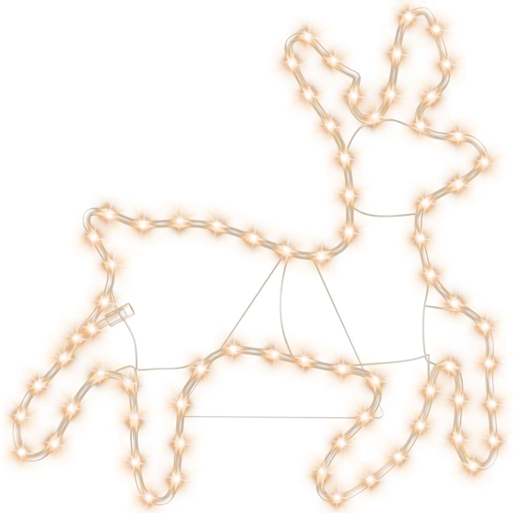 vidaXL figura de reno de navidad con 72 LED blanco cálido 57x55x4,5 cm