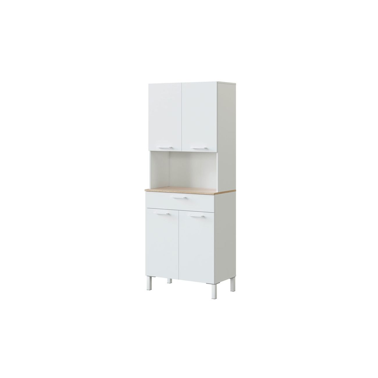 Alacena de cocina 4 puertas blanco artik - roble canadian