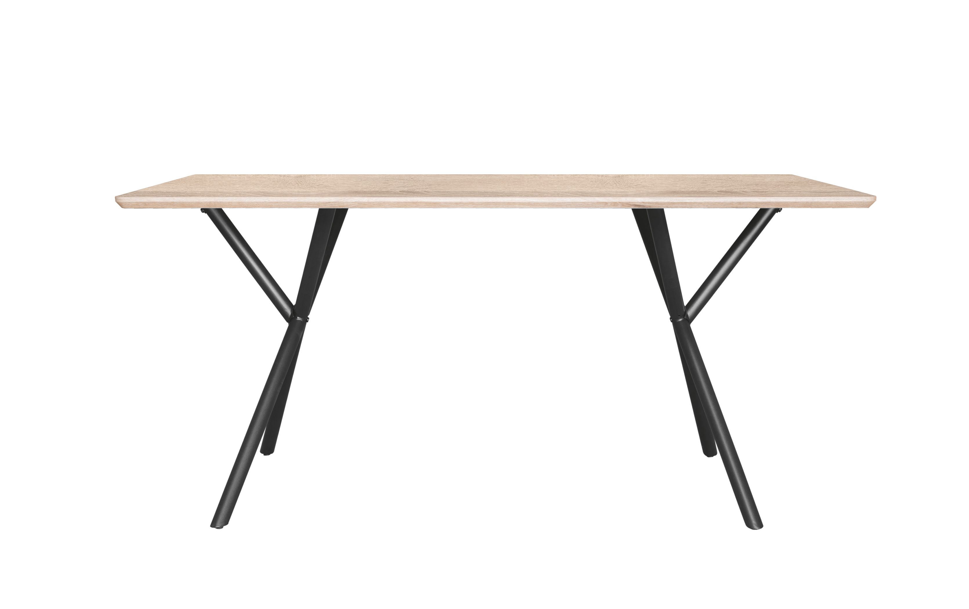 Mesa de comedor tapa 25 mm de grosor color roble estructura metalica