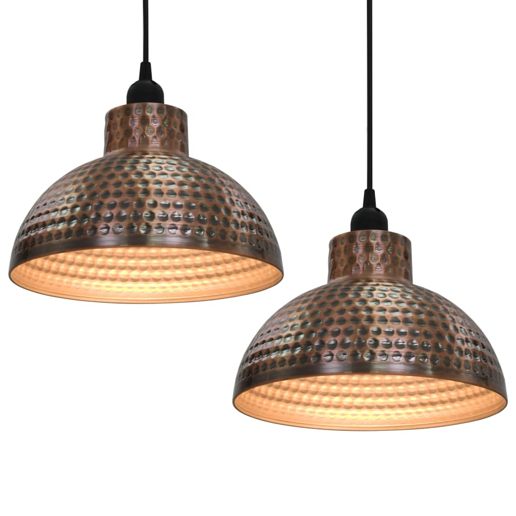vidaXL lámparas de techo semiesféricas 2 unidades color cobre