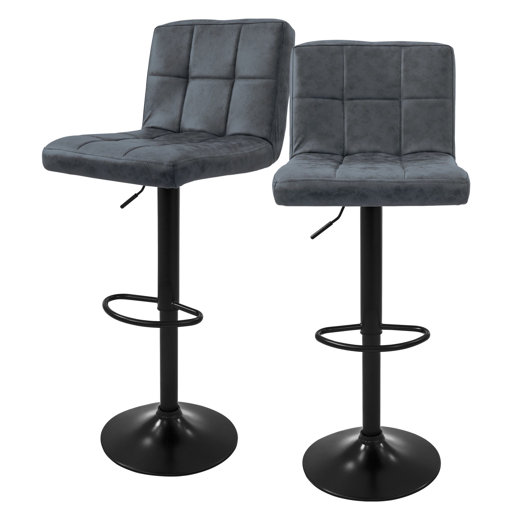 2x taburetes de bar antracita sillas con respaldo asientos ajustables