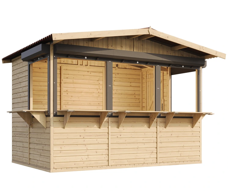 Caseta de jardín de madera 263 x 336 cm / 6 m² - Timbela m150bz