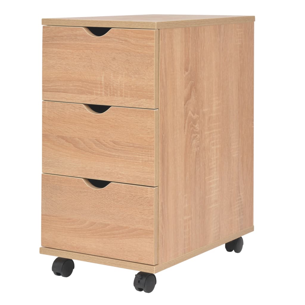 Cajonera de madera 33x45x60 cm color roble efe6862