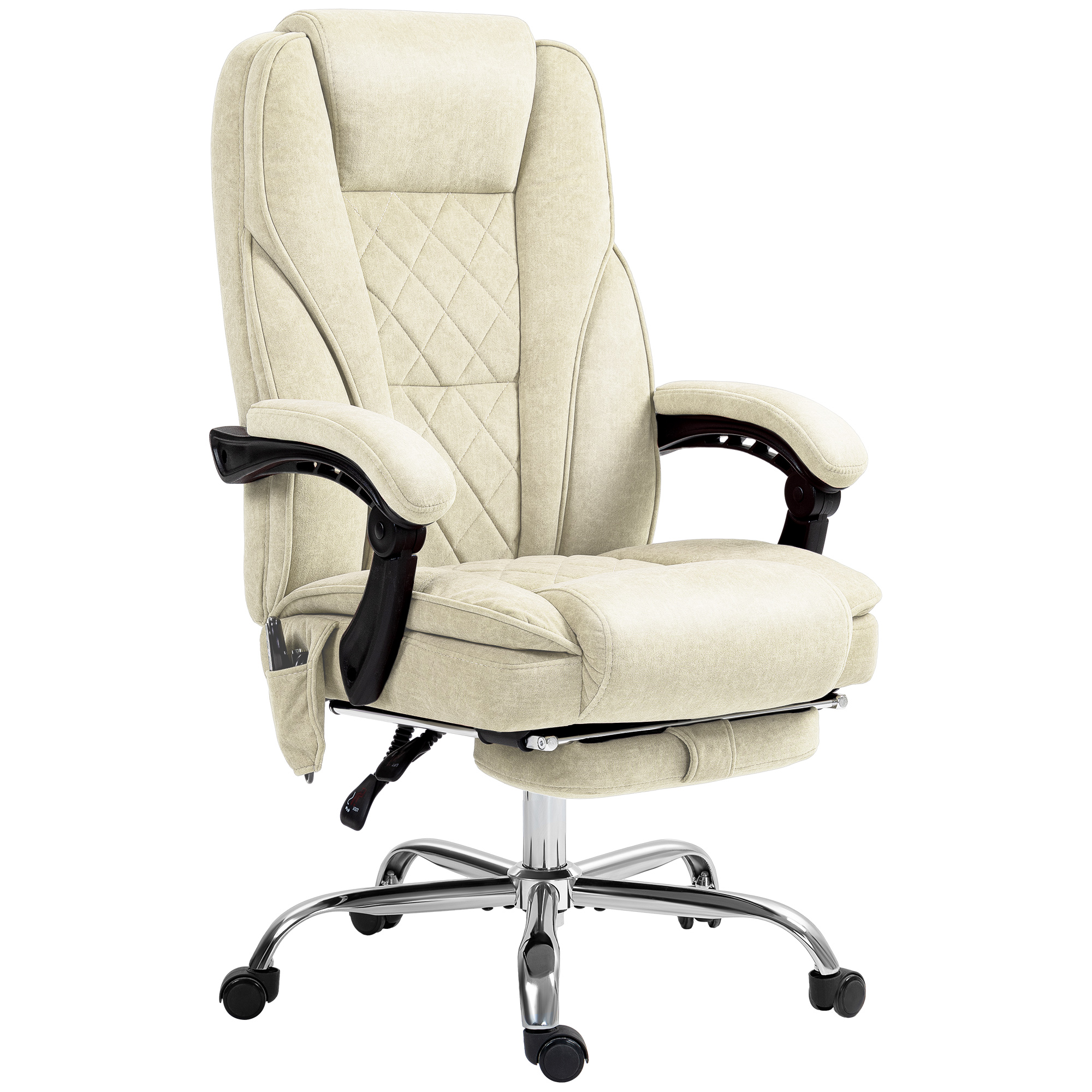 Silla de oficina terciopelo (100% poliéster) beige 67x72x119 cm