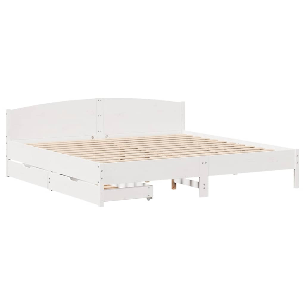 vidaXL estructura de cama sin colchón madera maciza blanca 200x200 cm