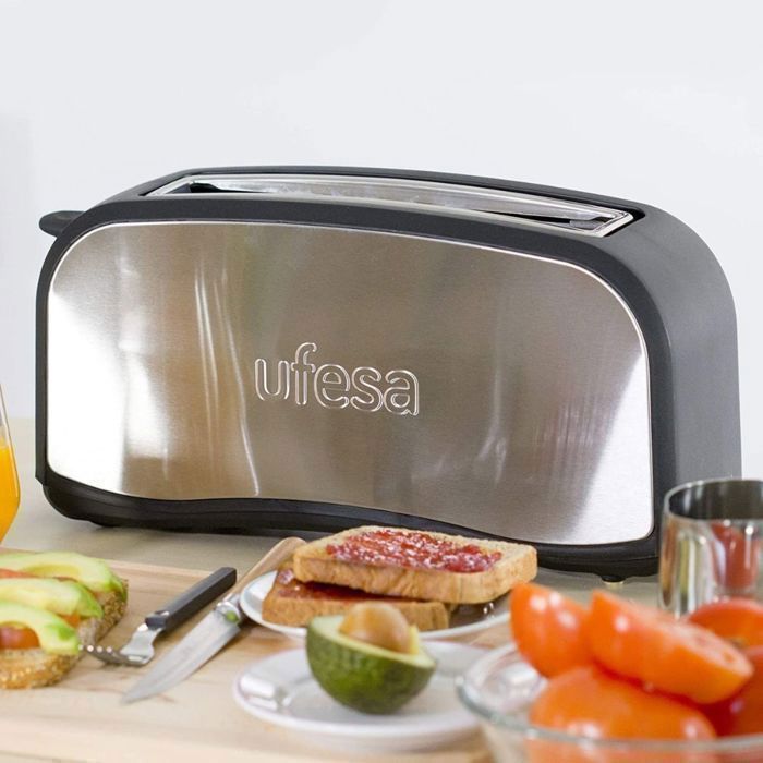 Tostadora óptima ufesa tt7965 - acero inoxidable - 2 rebanadas - función de