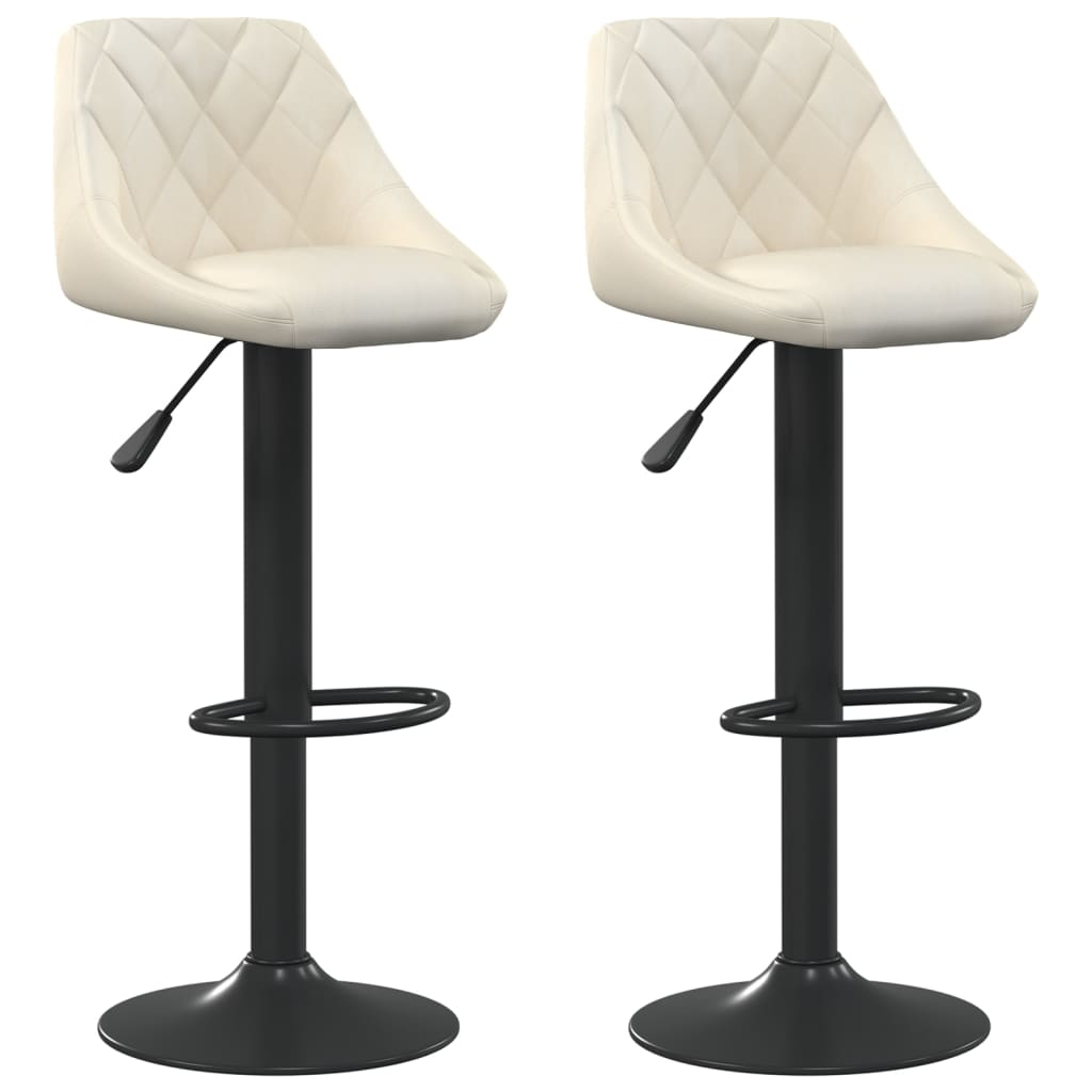 vidaXL taburetes de cocina 2 unidades terciopelo crema
