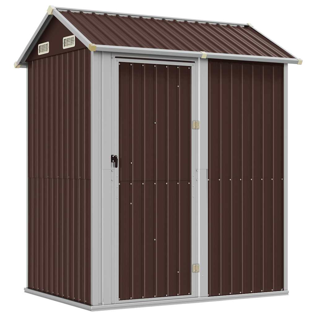 vidaXL cobertizo de jardín acero galvanizado marrón 192x152,5x237 cm