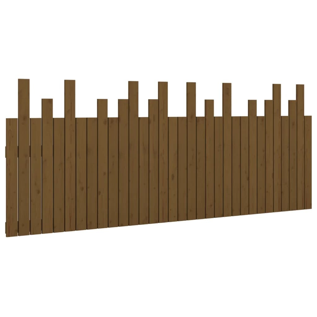vidaXL cabecero cama pared madera maciza pino marrón miel 204x3x80 cm