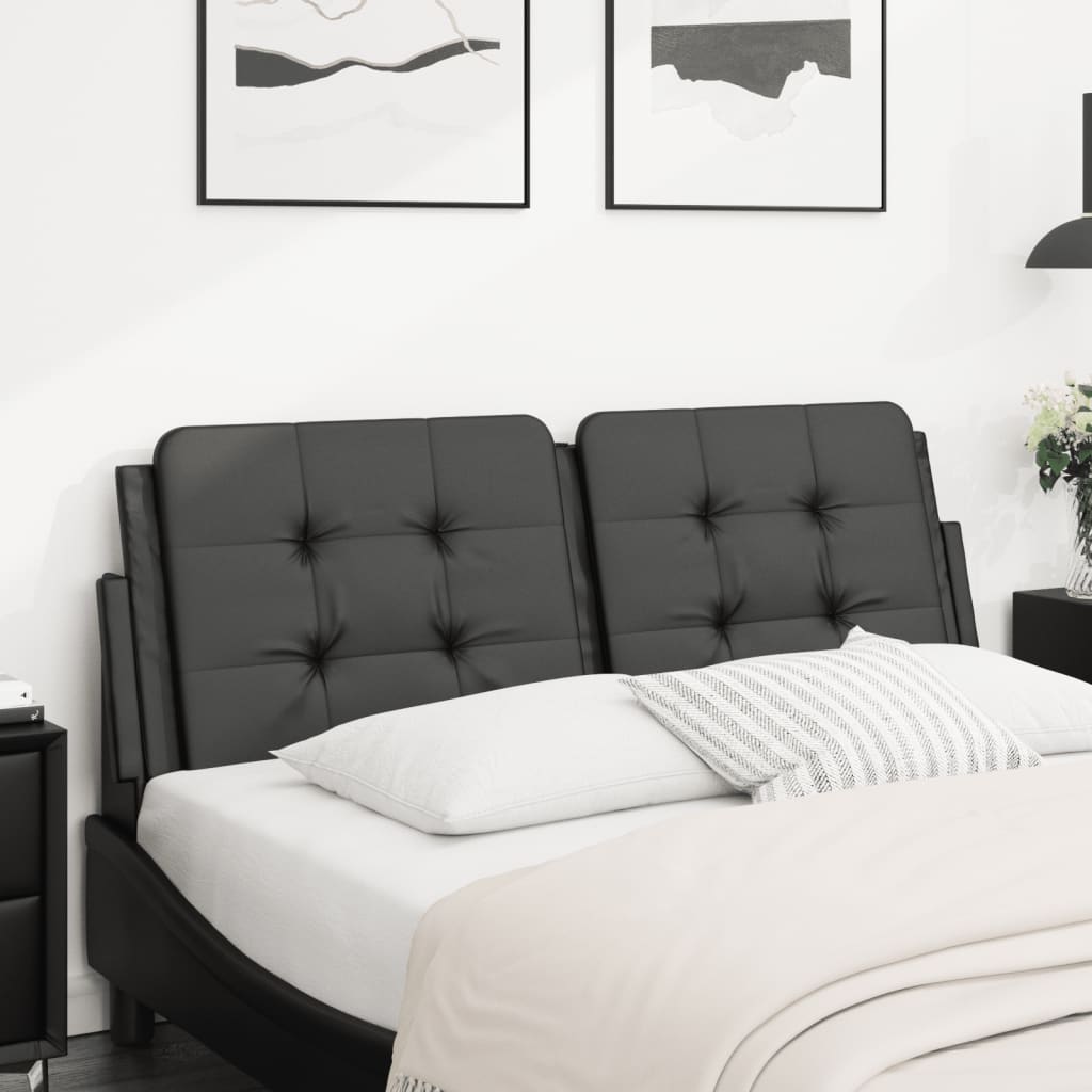 Cabecero de cama acolchado cuero sintético negro 140 cm eso5124