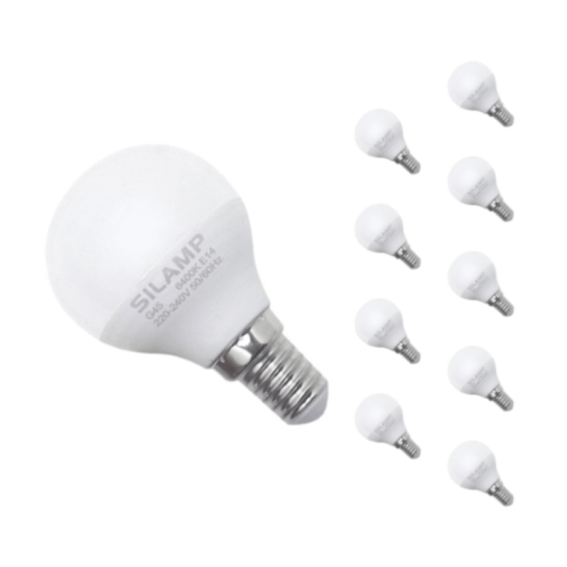 Bombilla LED e14 8w 220v g45 300° (pack de 10) - blanco frío 6000