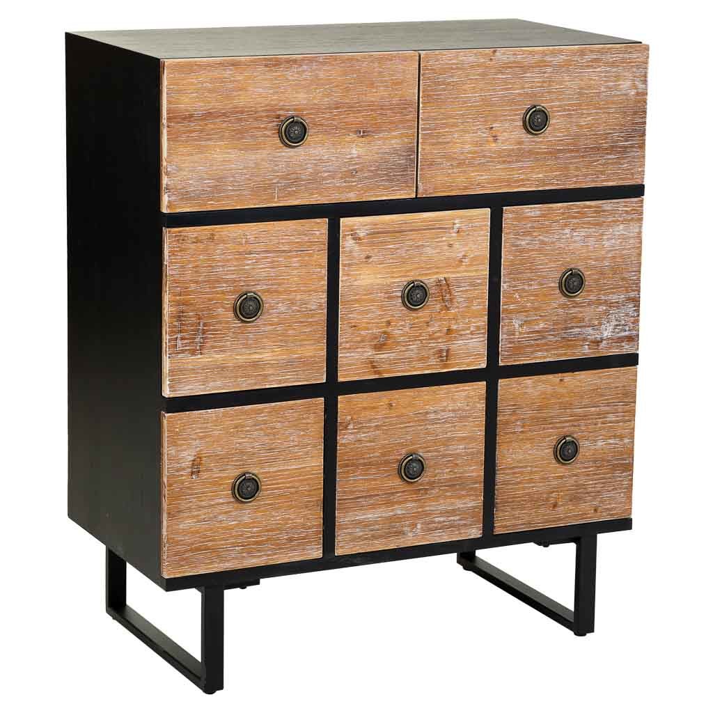 Comoda de madera con 8 cajones 76x40x90