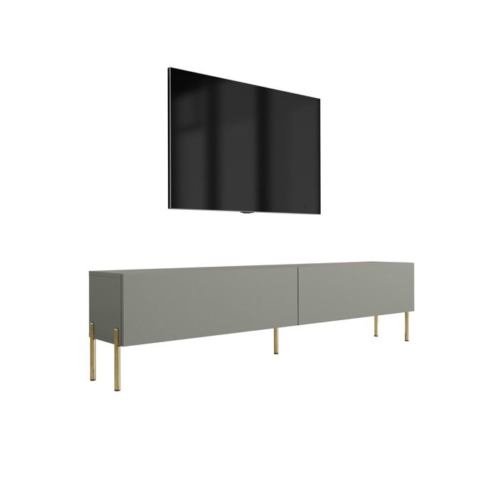 Mueble tv moderno - verde aloe, patas doradas - 170x52x32 cm