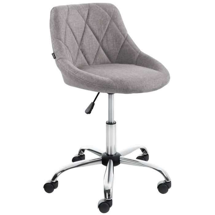 Taburete de trabajo ajustable - gris - tela