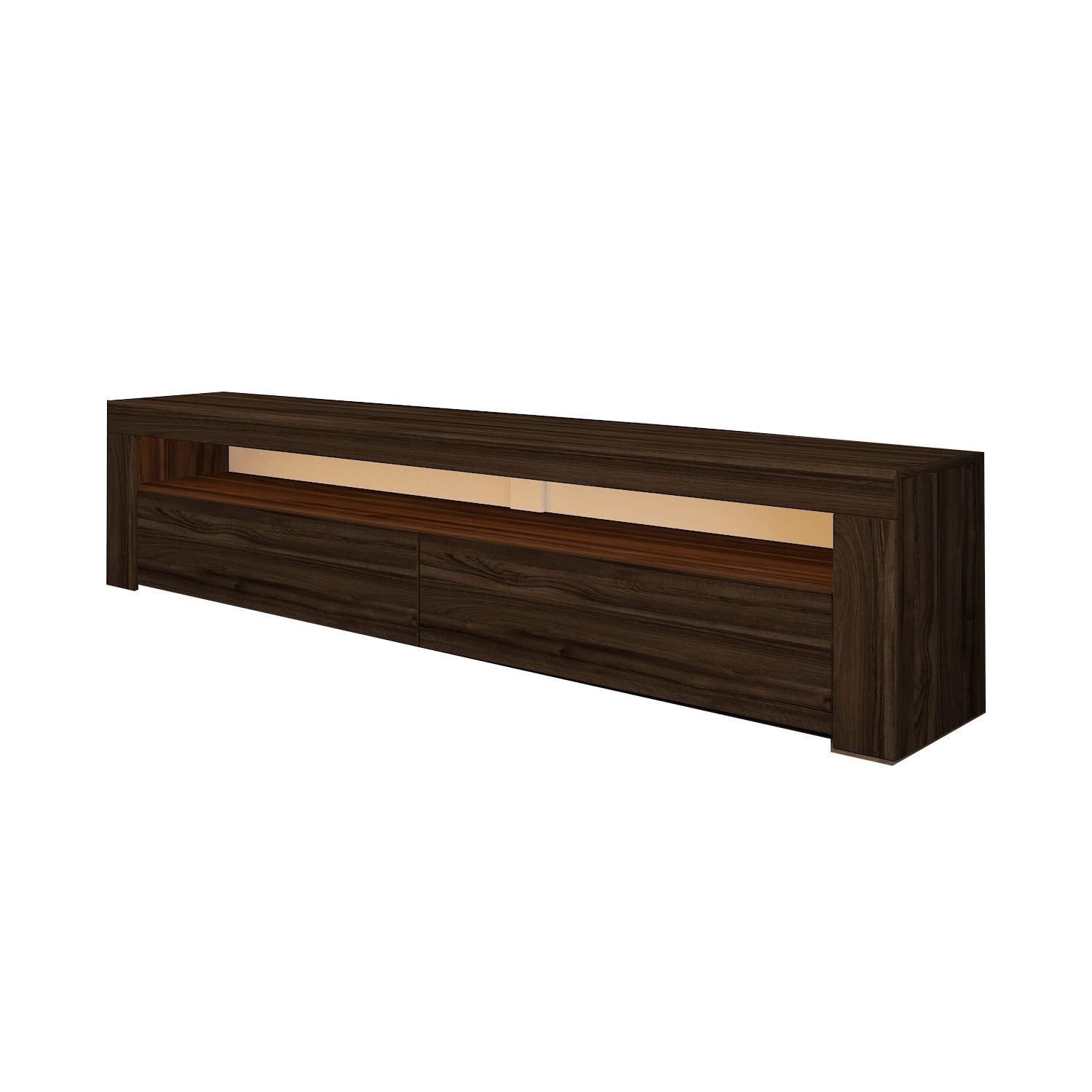 Soporte de tv de madera "bati" - 150 x 36 x 46 cm - marrón