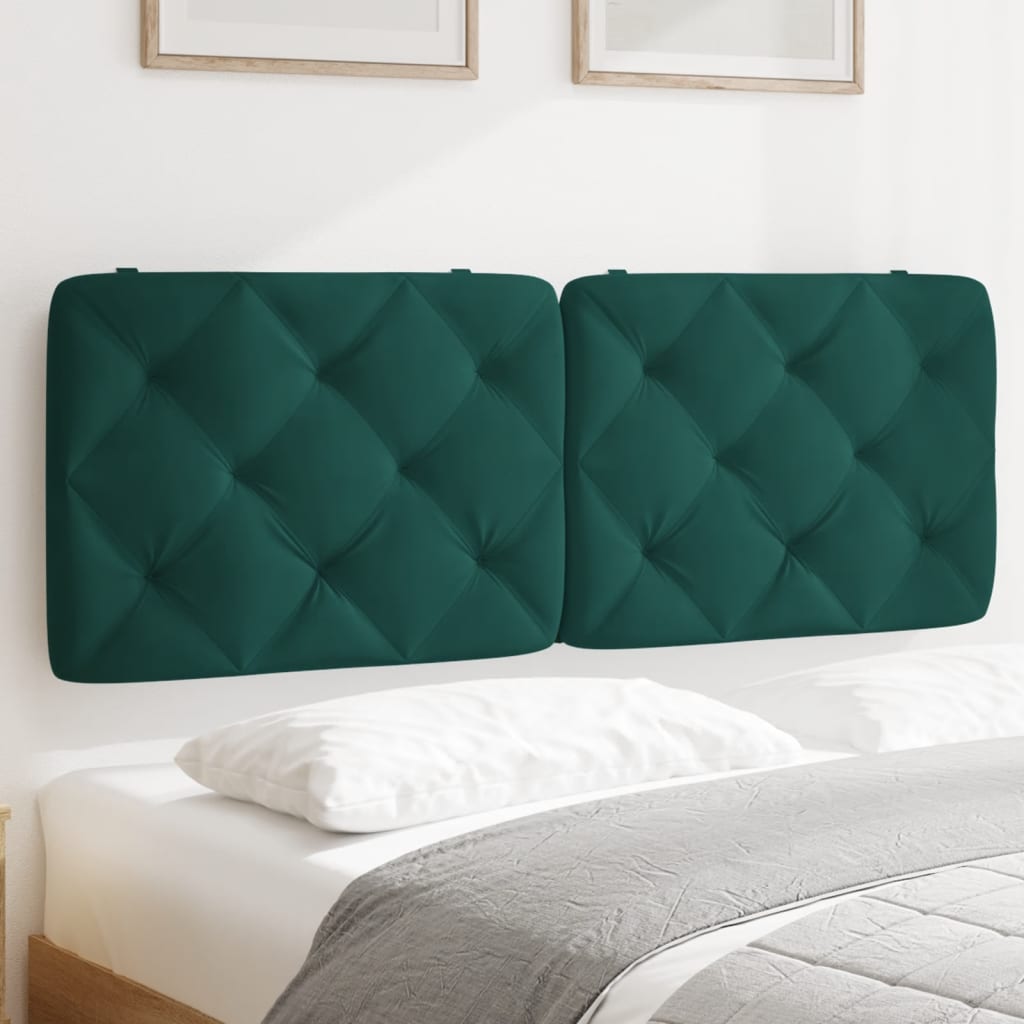 Cabecero de cama acolchado terciopelo verde oscuro 120 cm eso4943