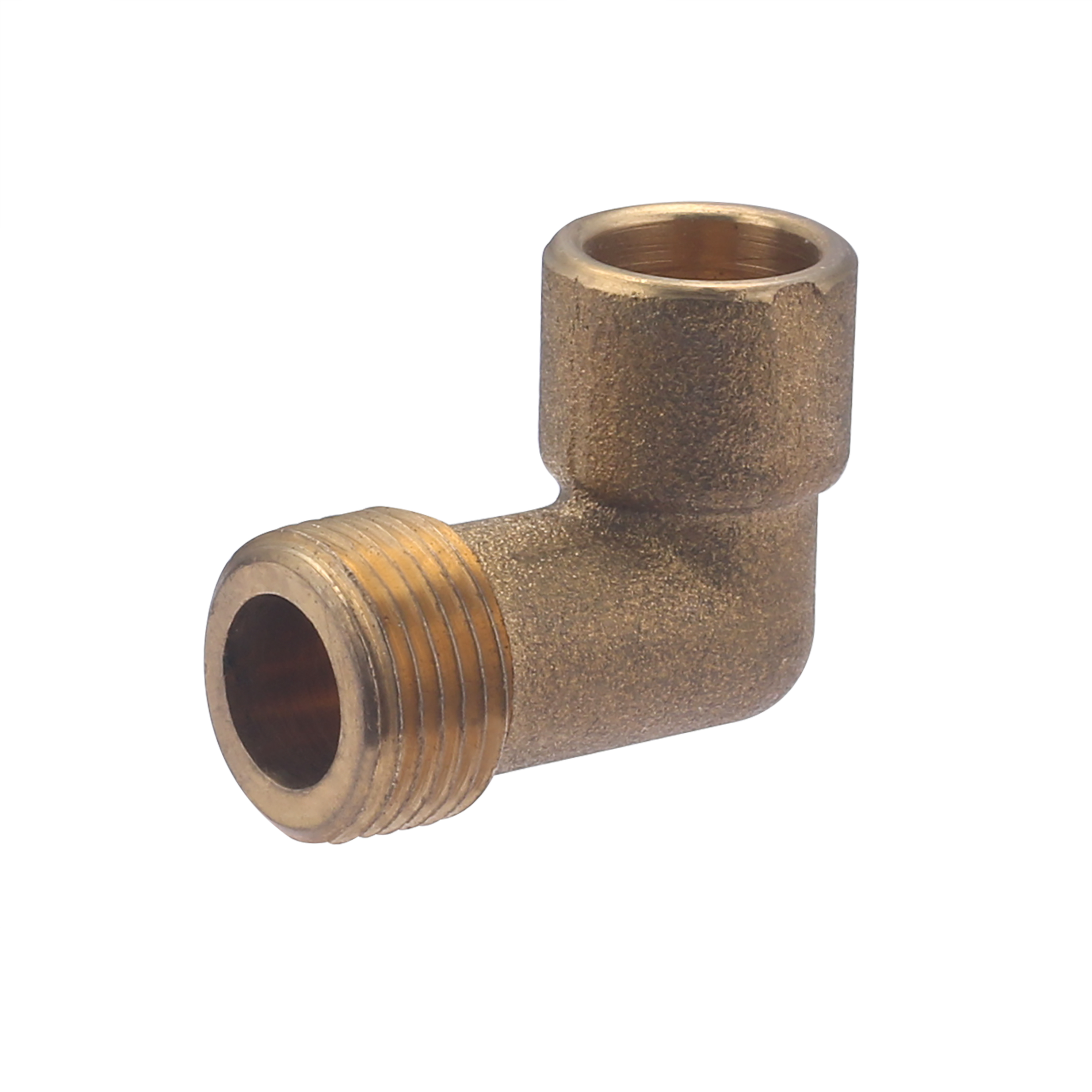 Conector de latón para soldar ø12 - codo macho 3/8