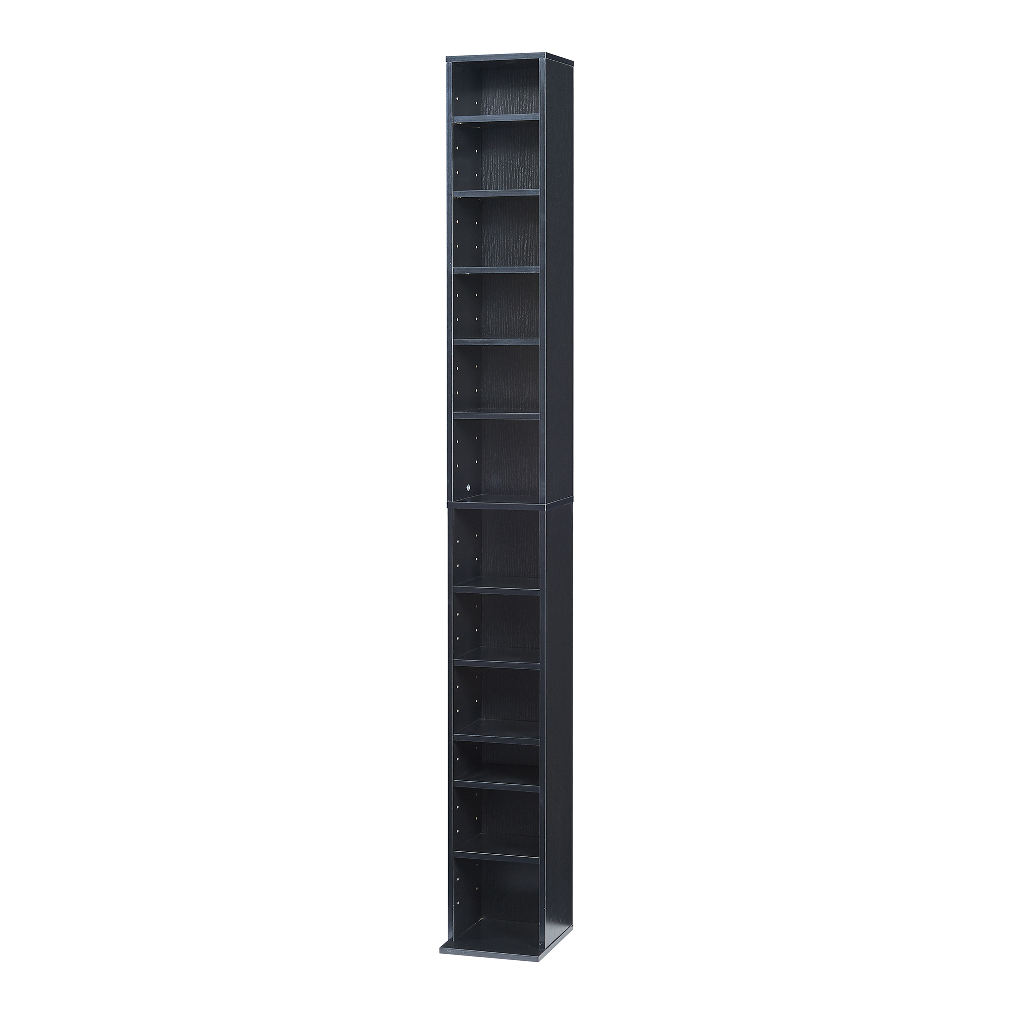 Estantería para cds tynset 12 compartimientos 175x20x20cm - negro [en.casa]