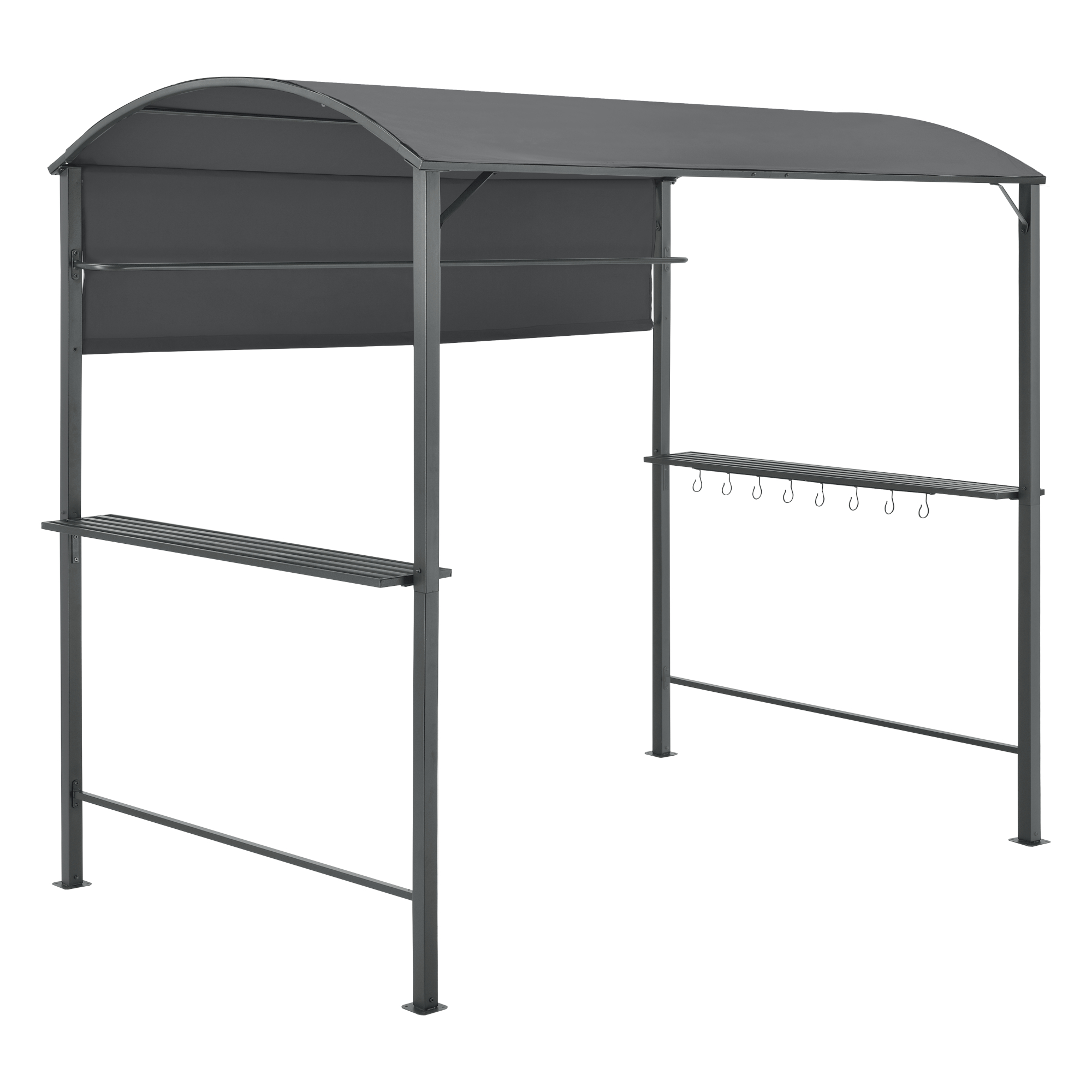 Gazebo del pabellón para la barbacoa pyrgos 215 x 220 x 140 cm gris oscuro