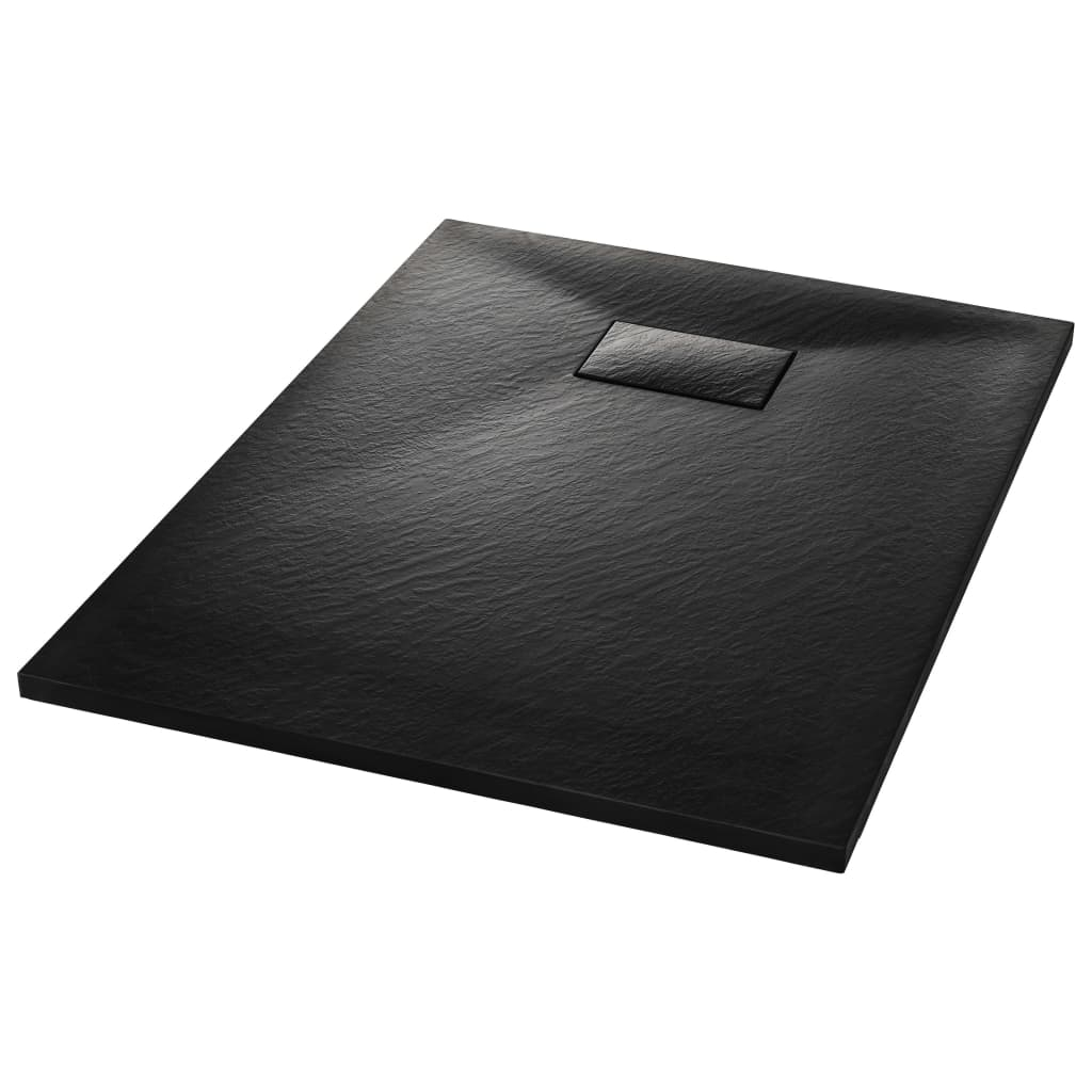 vidaXL plato de ducha smc negro 100x70 cm
