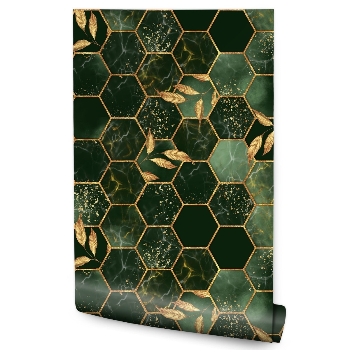 Papel Pintado Mosaico De Hojas De Mármol Para El Salón 53cm x 10m
