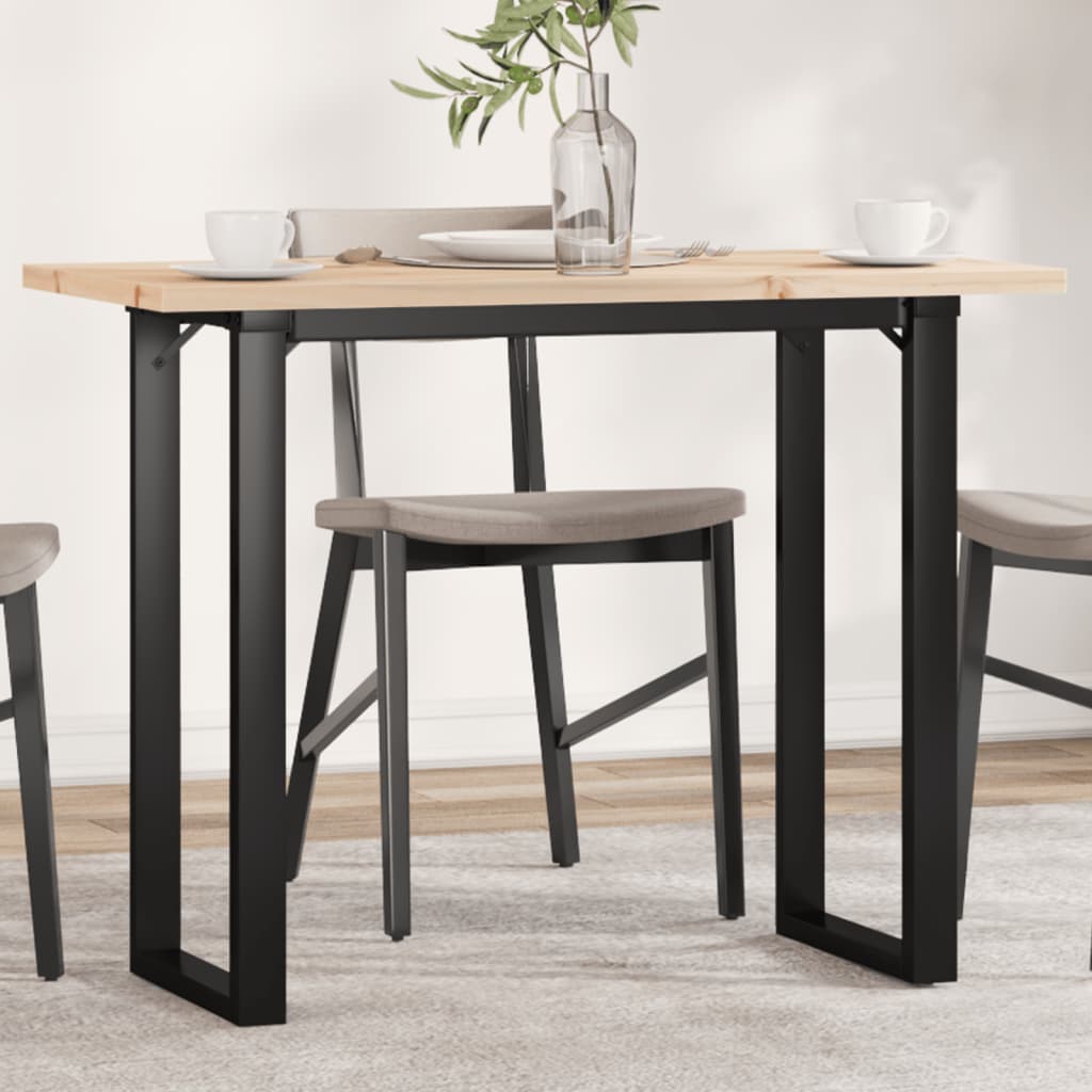 Mesa de comedor marco o madera maciza pino acero 100x50x75,5 cm oif184633