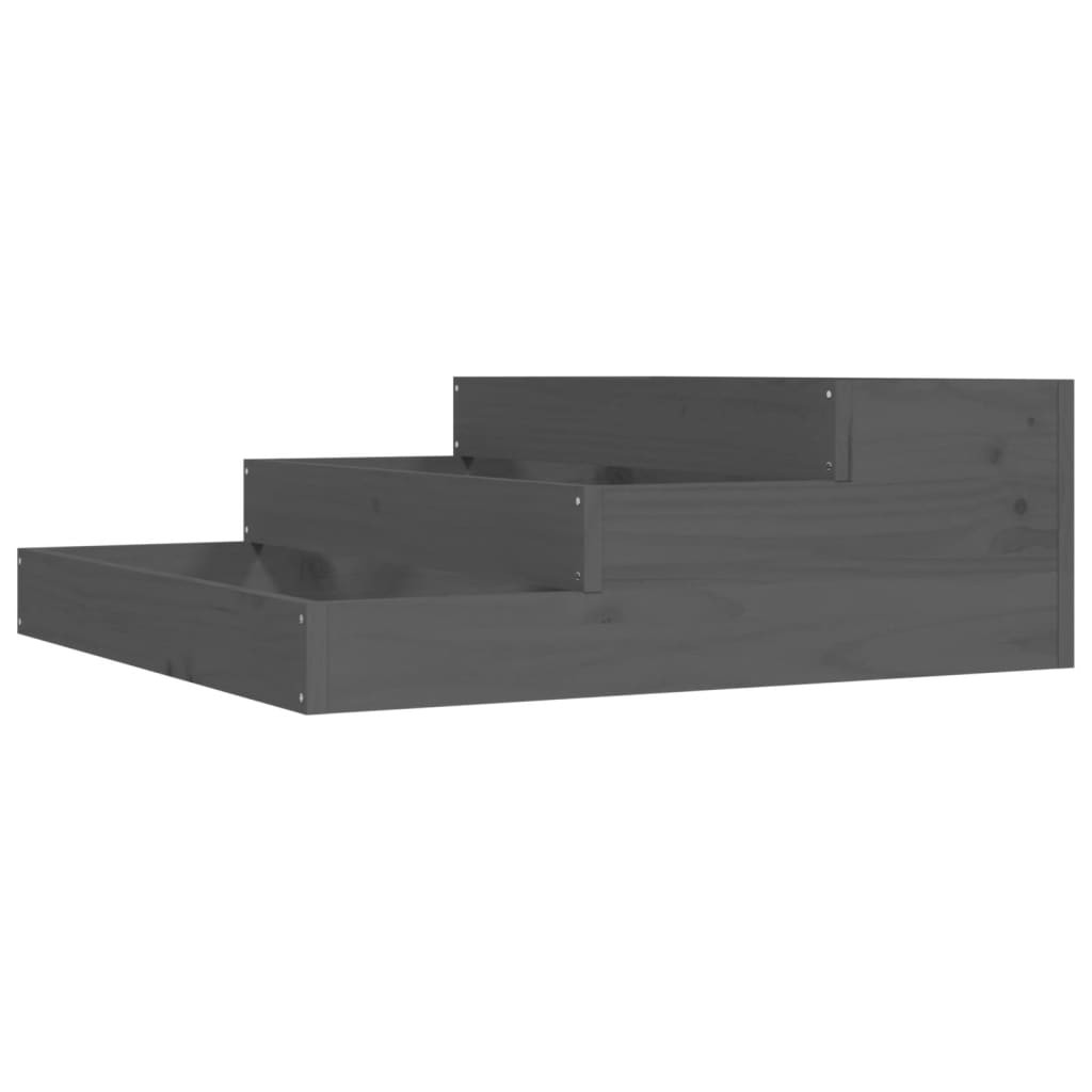 vidaXL jardinera de madera maciza de pino gris 78x78x27 cm