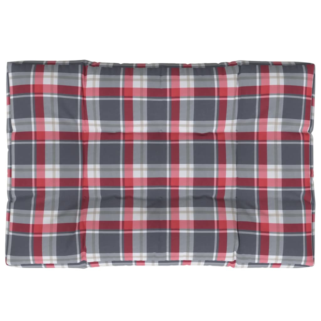 vidaXL cojín para sofá de palets tela a cuadros rojo 120x80x12 cm