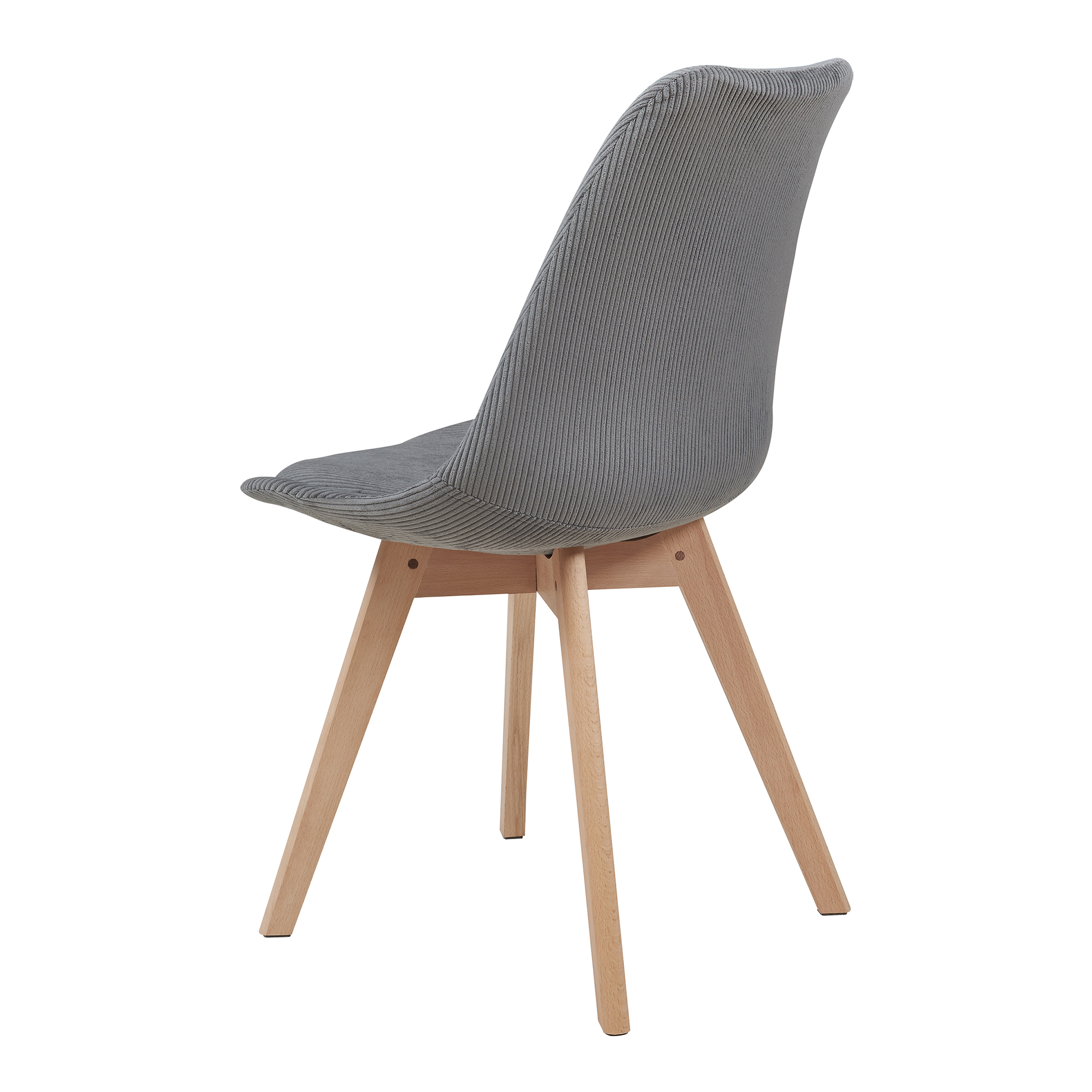Juego de 4 sillas de comedor fläten 82x49x54cm pana - gris [en.casa]