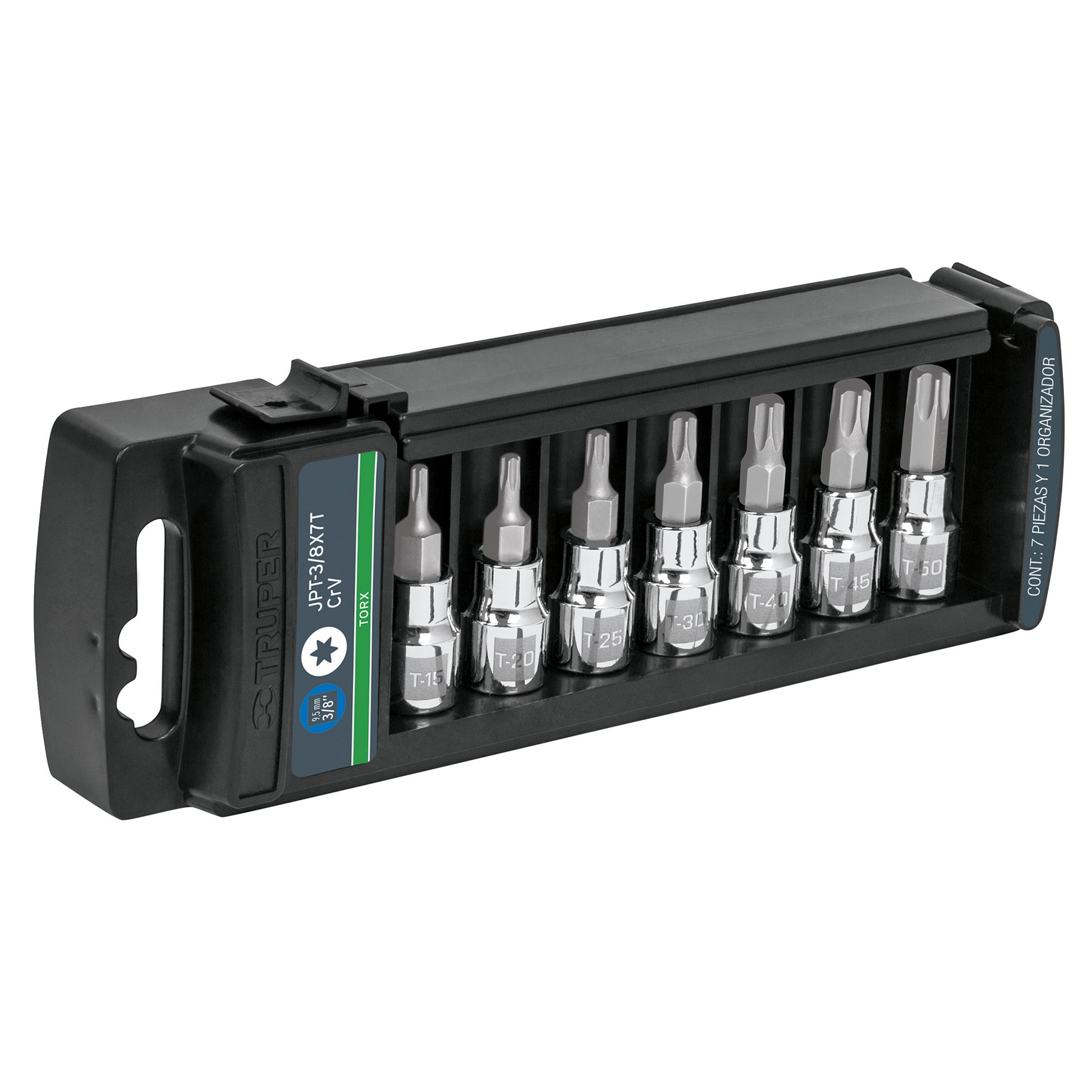 Juego de llaves vaso torx, cuadro 3/8" - 7 piezas